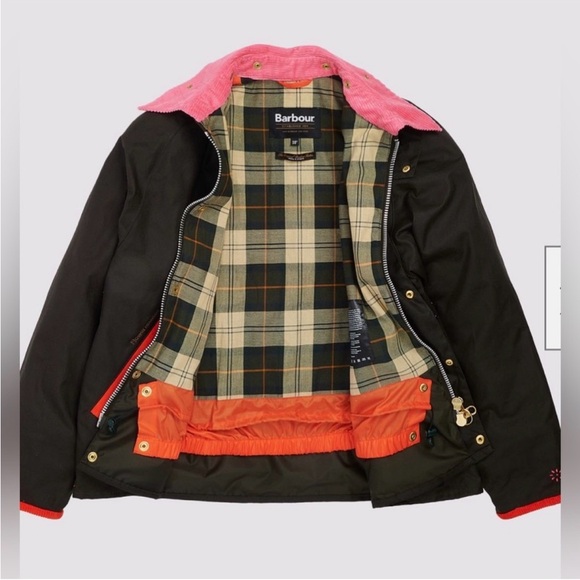 NWT BARBOUR X FLOWER MOUNTAIN Jacket in Black/ Fuchsia - Picture 9 of 16